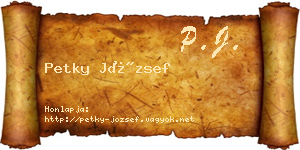 Petky József névjegykártya