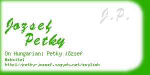 jozsef petky business card