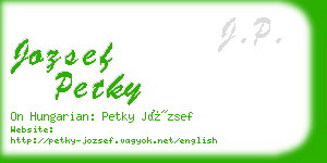 jozsef petky business card